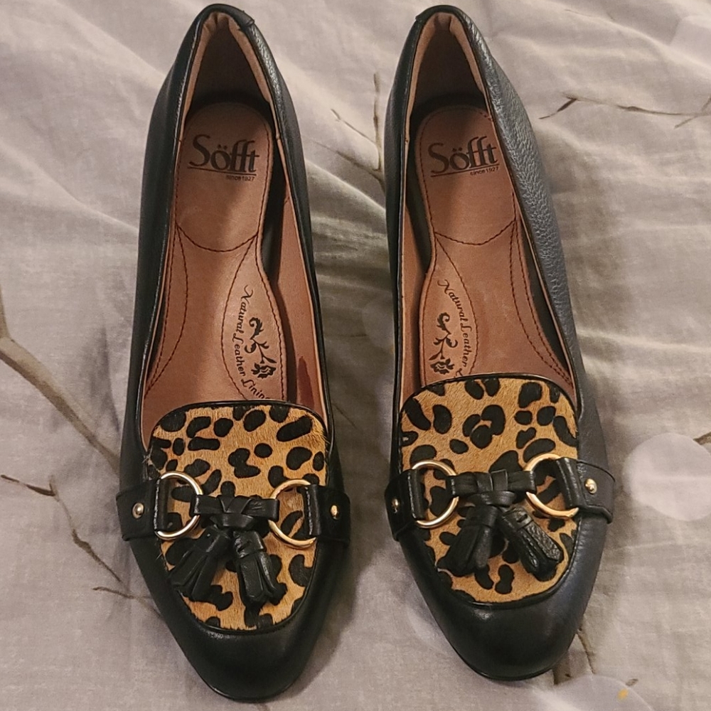 Leather Pumps Leopard Print